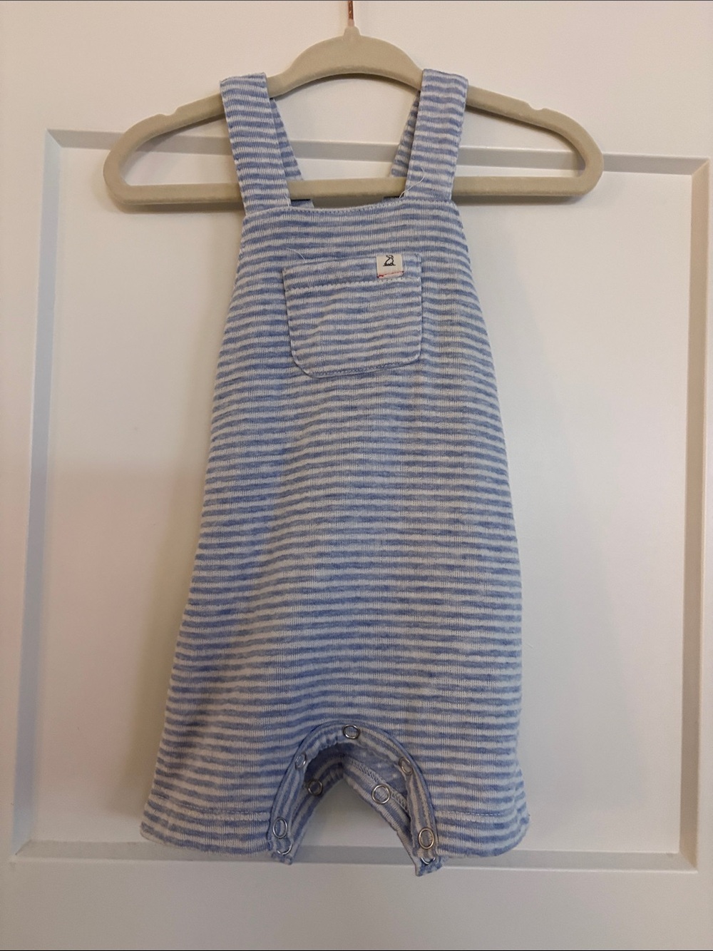 Me & Henry Striped Blue and White Baby Jersey Overalls